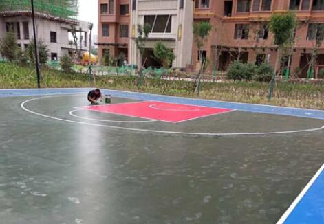 蘭州幸福家園硅pu籃球場(chǎng)案例展示