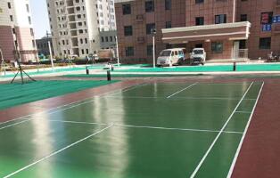 蘭州新區硅PU羽毛球場(chǎng)施工案例